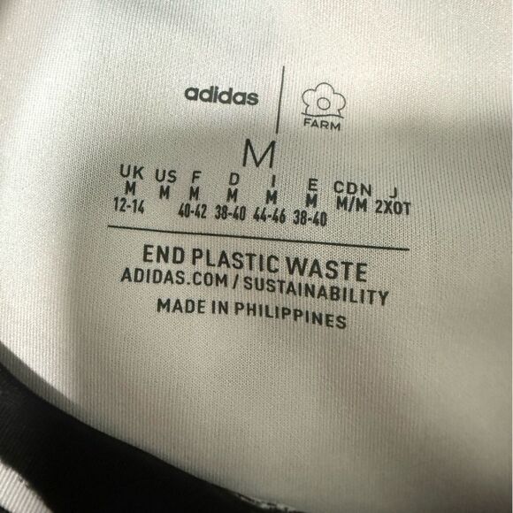 Adidas Back & White Polka Dotted & Gold Animal Print Cropped Tank Top - Picture 5 of 6